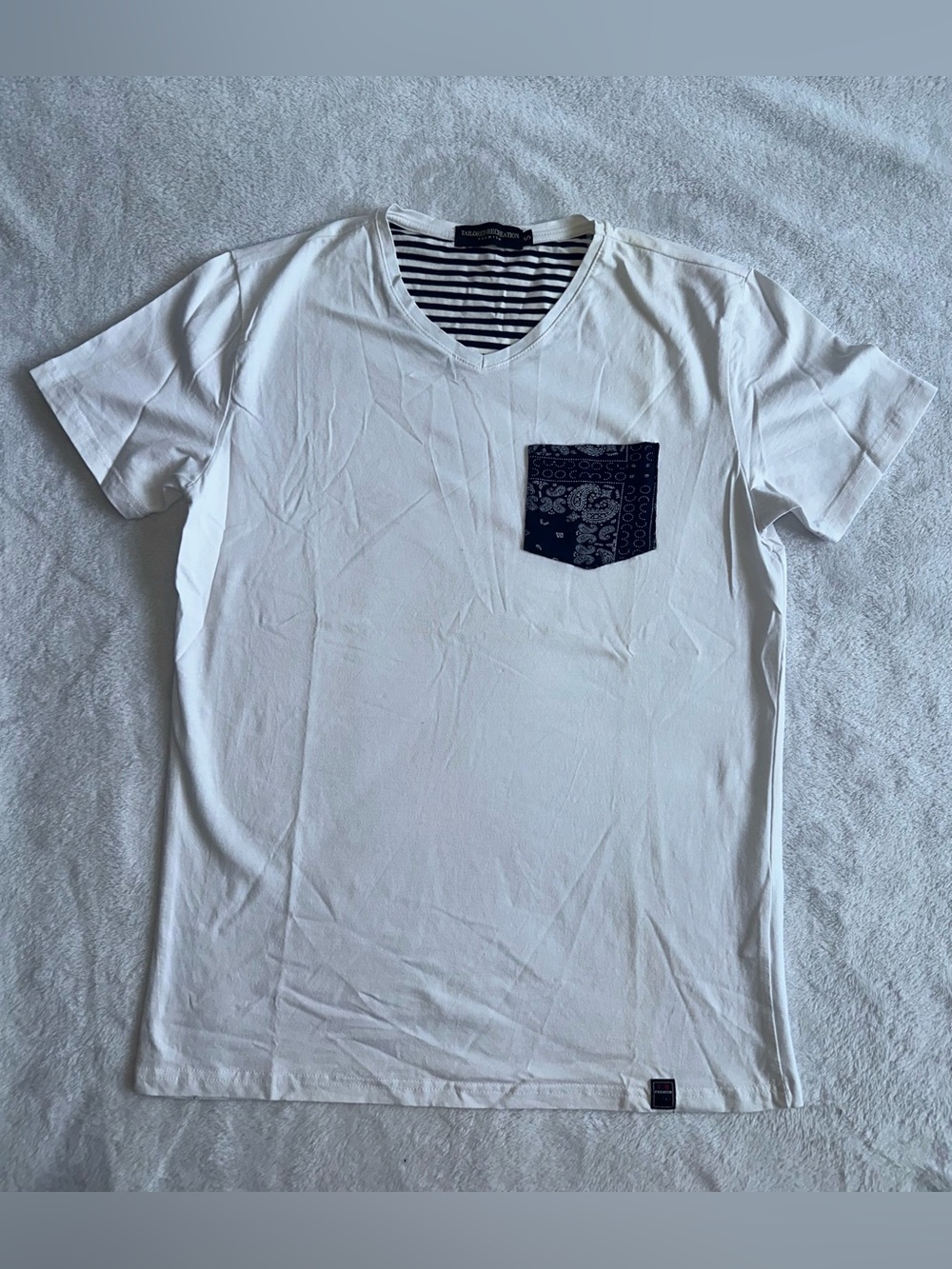 Tailored Recreation Premium Mens White Short Sleeve Pocket T-Shirt Cotton Small